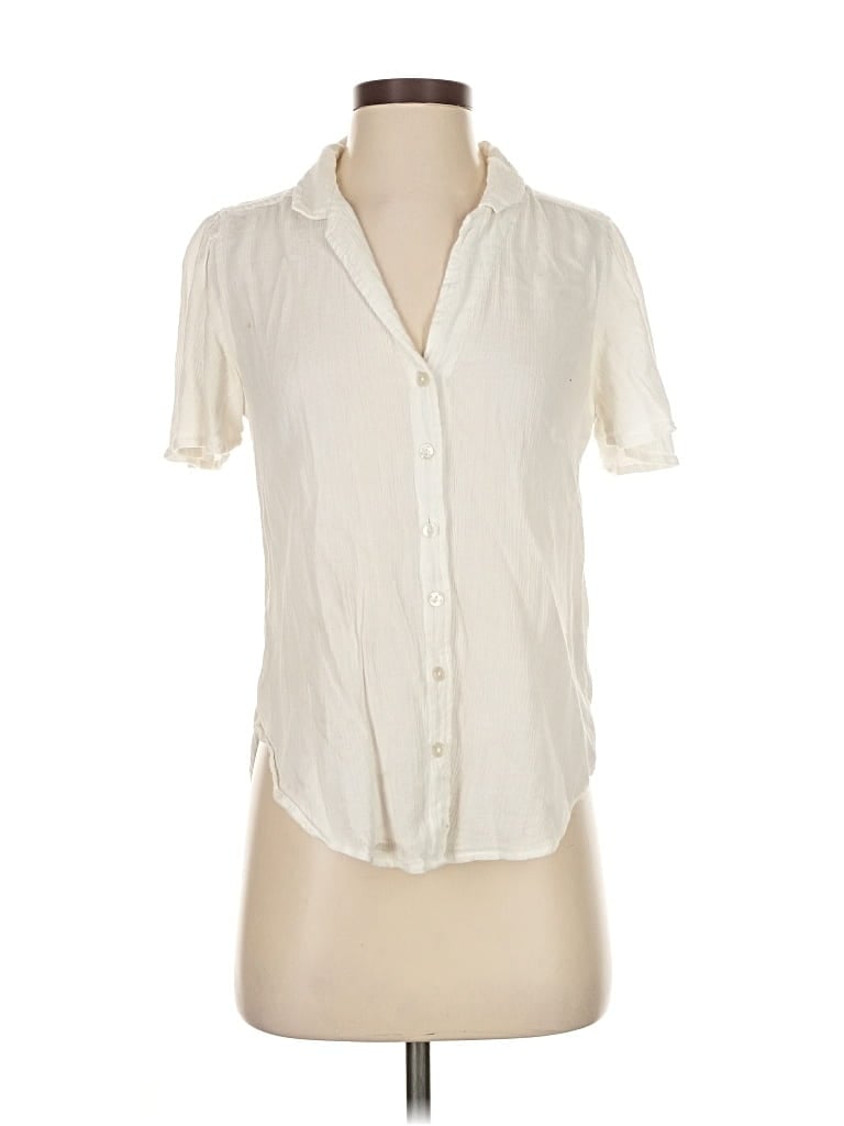 Pre-owned Abercrombie & Fitch Short Sleeve Blouse In White
