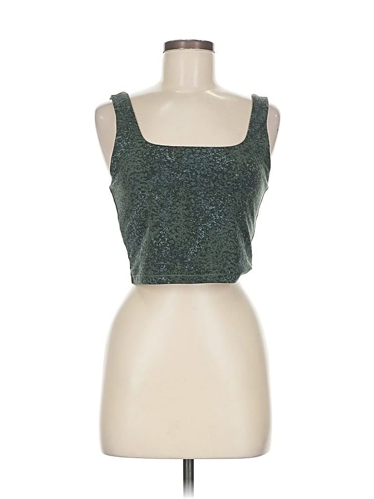 Pre-owned All In Motion Tank Top Green Square Neckline Tops