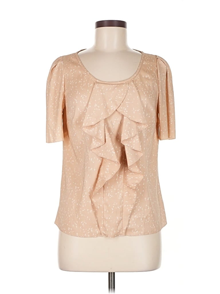 Pre-owned Ann Taylor Short Sleeve Blouse In Brown