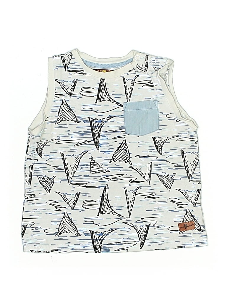 Pre-owned 7 For All Mankind Kids' Sleeveless T-shirt In Blue