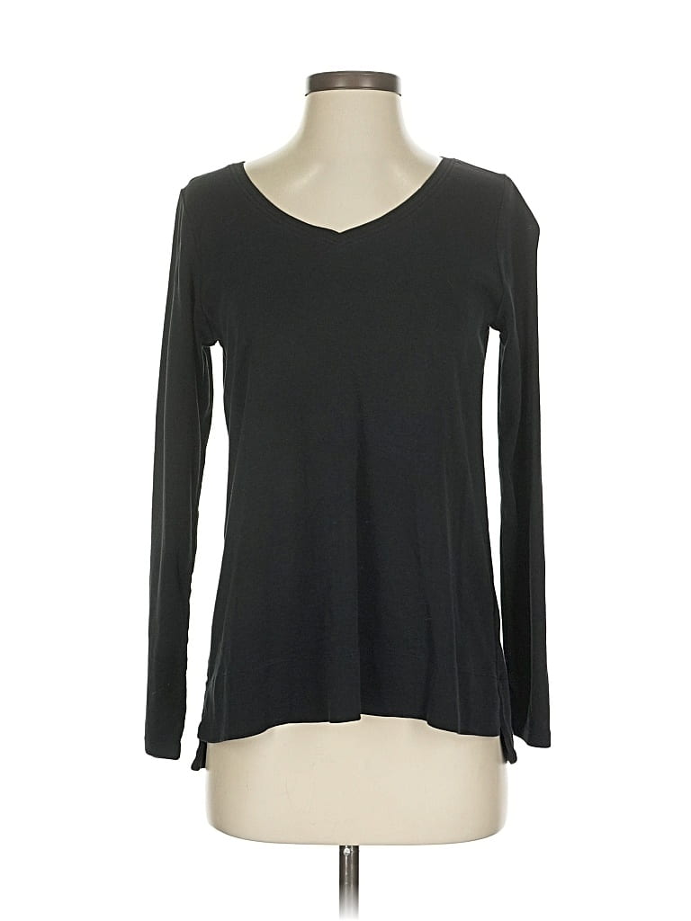 Pre-owned Jjill Long Sleeve T-shirt In Black