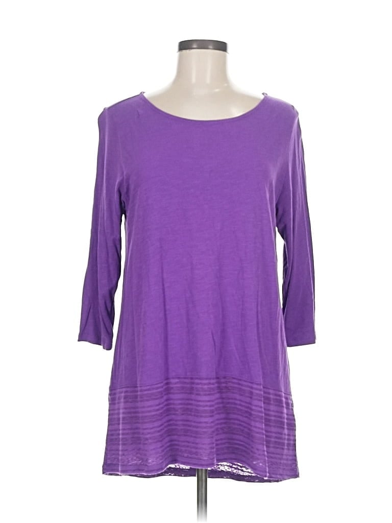 Pre-owned Soft Surroundings 3/4 Sleeve T-shirt In Purple