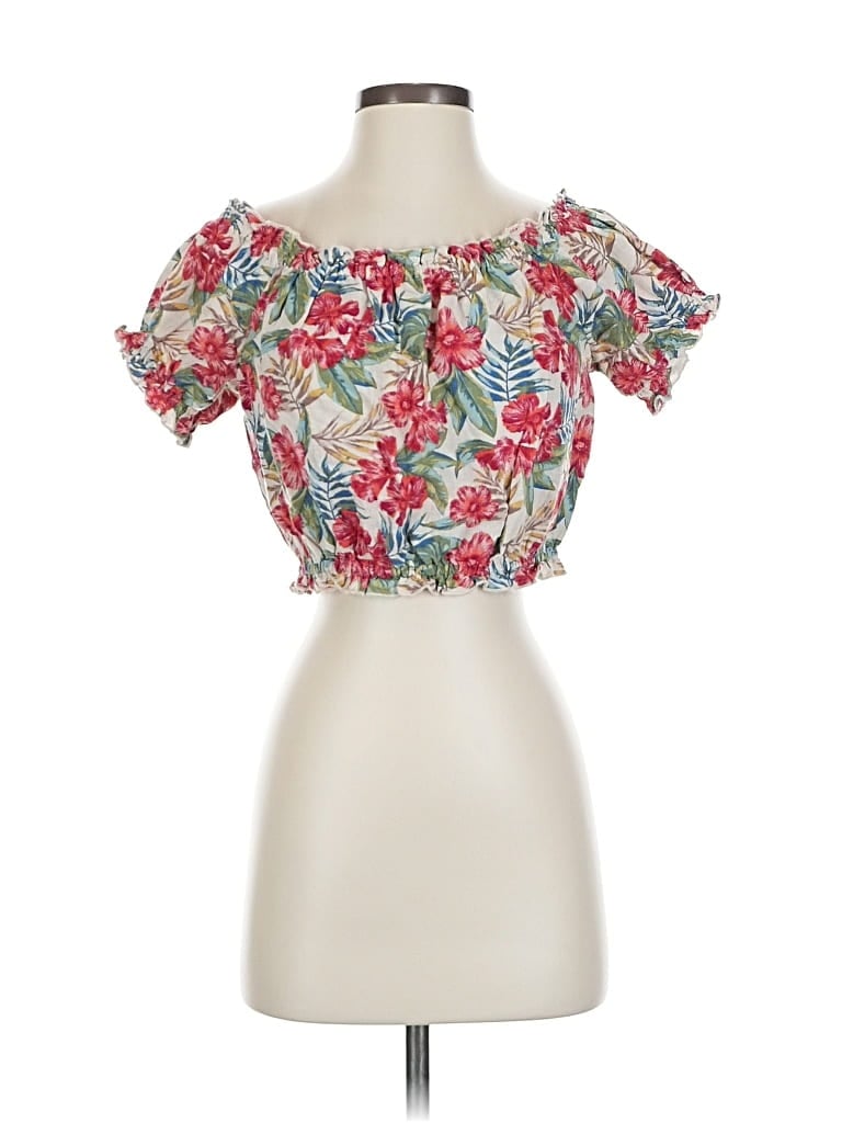 Pre-owned American Eagle Outfitters Short Sleeve Blouse In Red