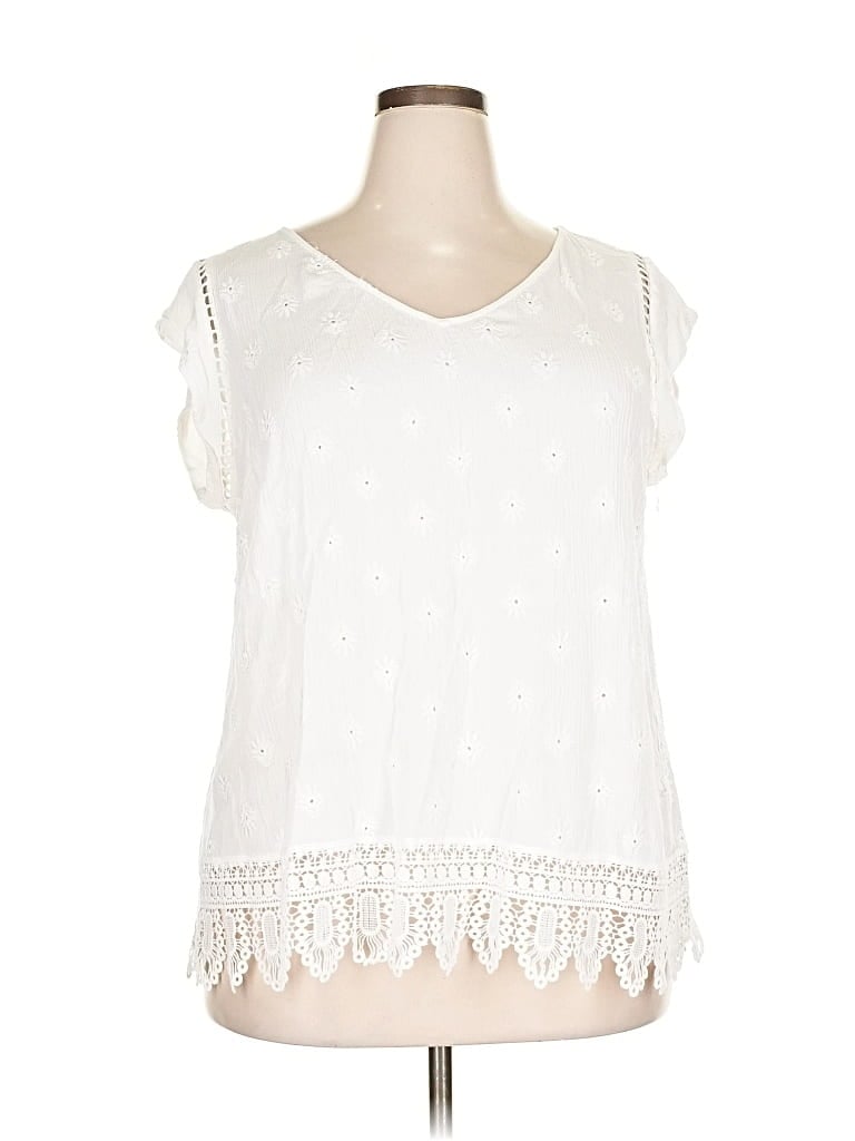 Pre-owned Daniel Rainn Sleeveless Blouse In White