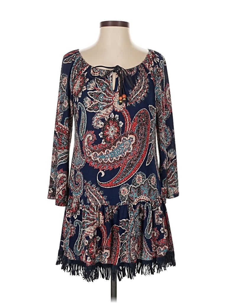 Pre-owned Honeyme 3/4 Sleeve Blouse In Blue