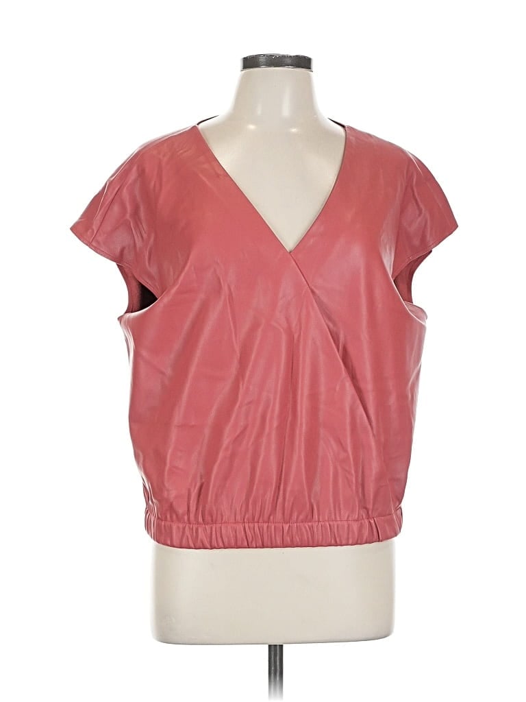 Pre-owned Marc New York Andrew Marc Short Sleeve Top Pink V Neck Tops