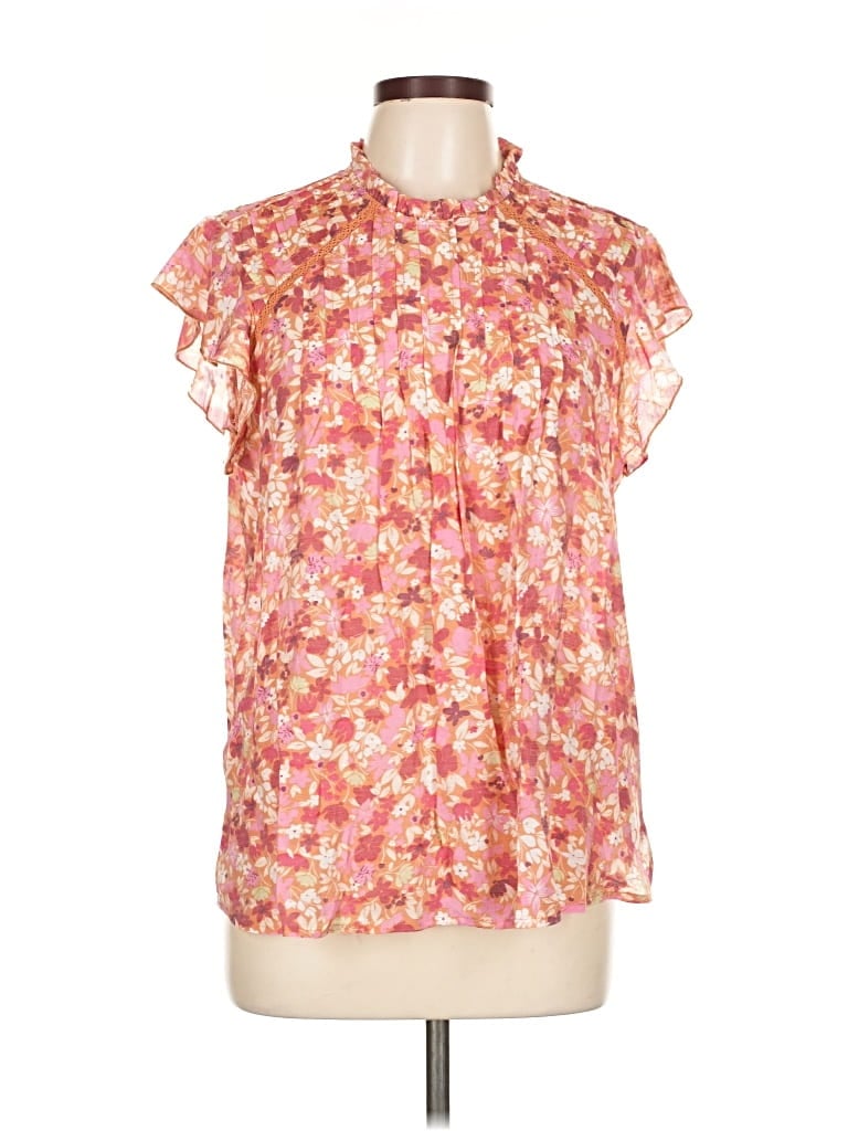Pre-owned Nanette Lepore Short Sleeve Blouse In Pink