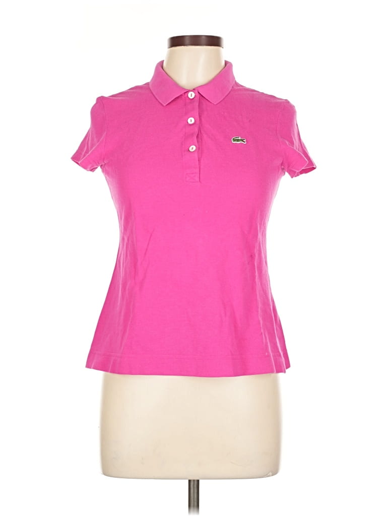 Pre-owned Lacoste Short Sleeve Polo Shirt In Pink