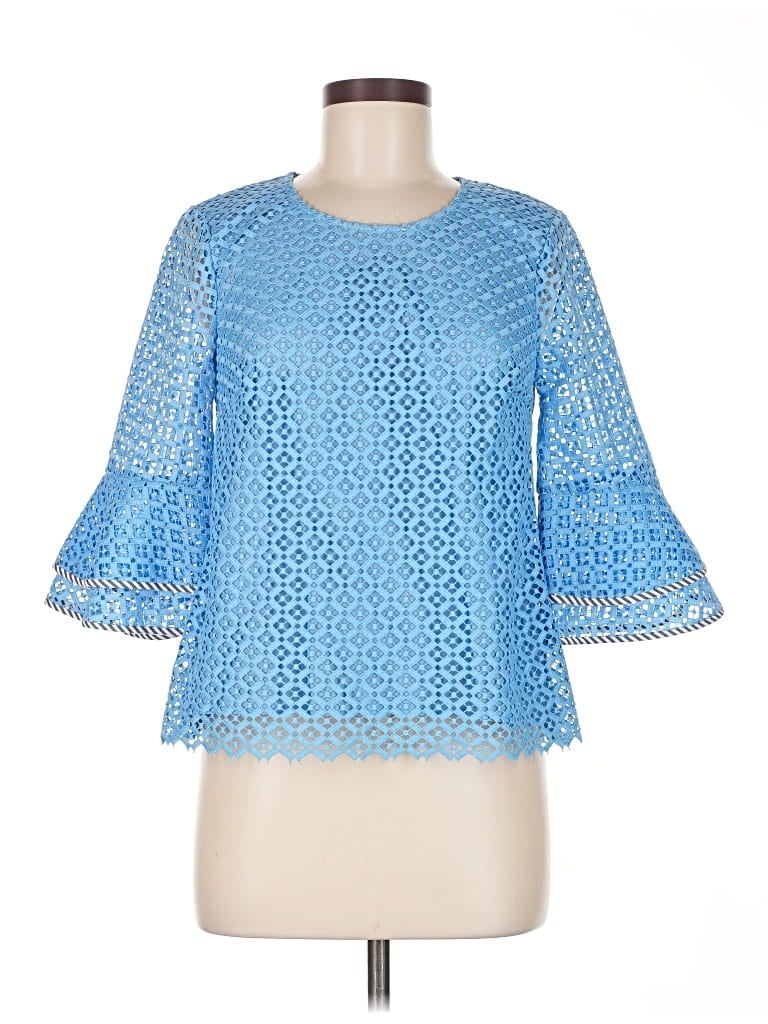 Pre-owned Draper James 3/4 Sleeve Blouse In Blue