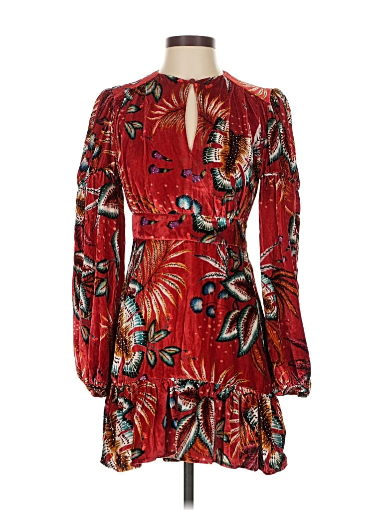 Pre-owned Farm Rio Cocktail Dress In Red