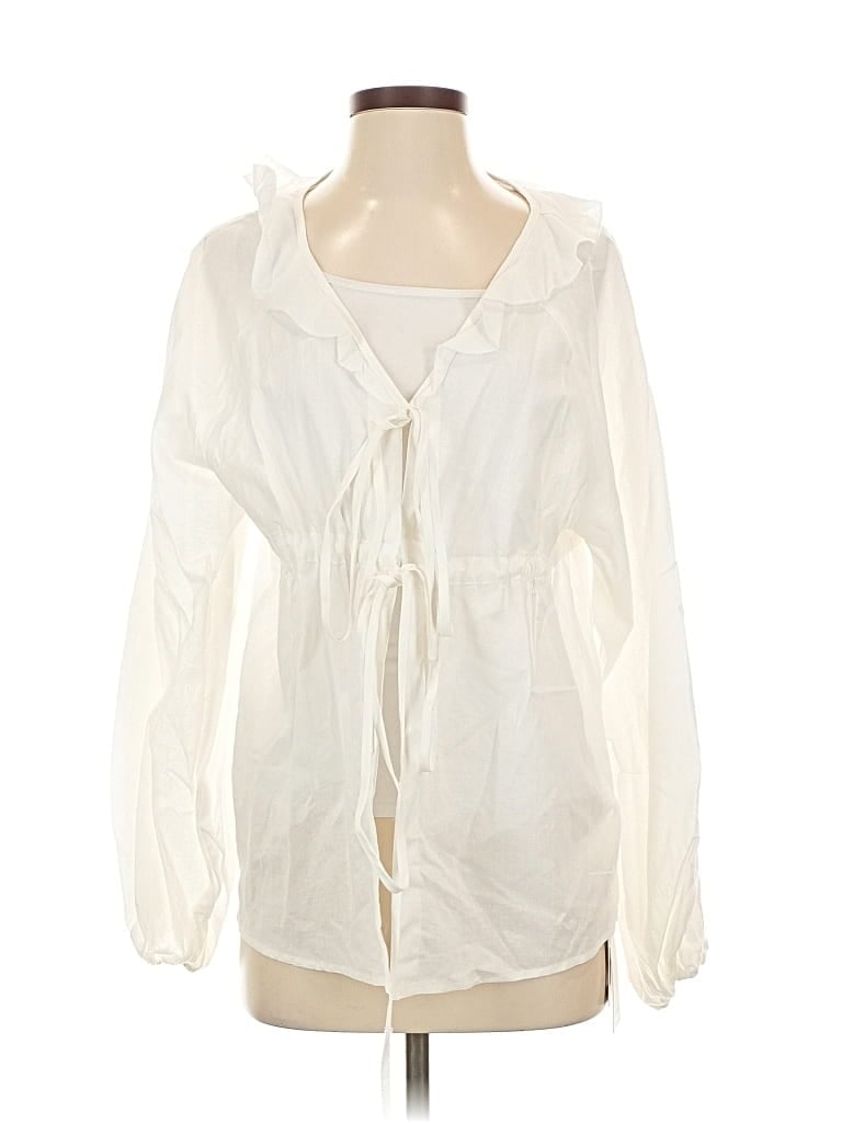 Commense Long Sleeve Blouse In White