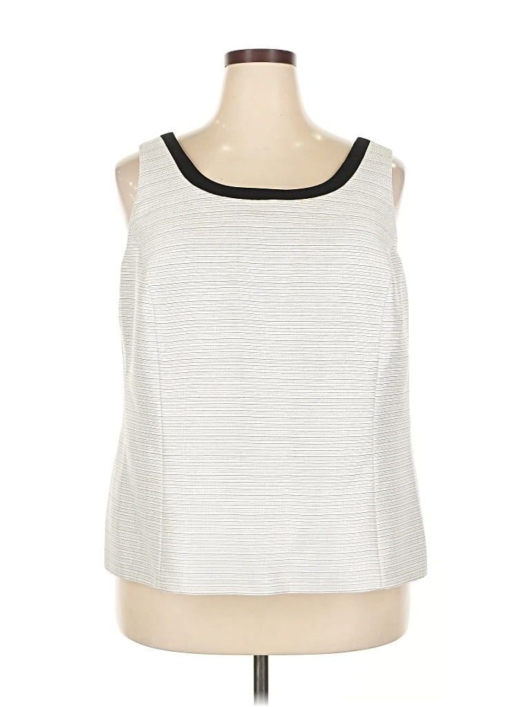 Pre-owned Kasper Sleeveless Top Silver Boatneck Tops