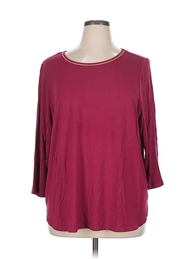 Pre-owned Ruby Rd. 3/4 Sleeve T-shirt In Burgundy