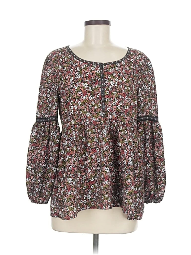 Pre-owned Max Studio 3/4 Sleeve Blouse In Brown