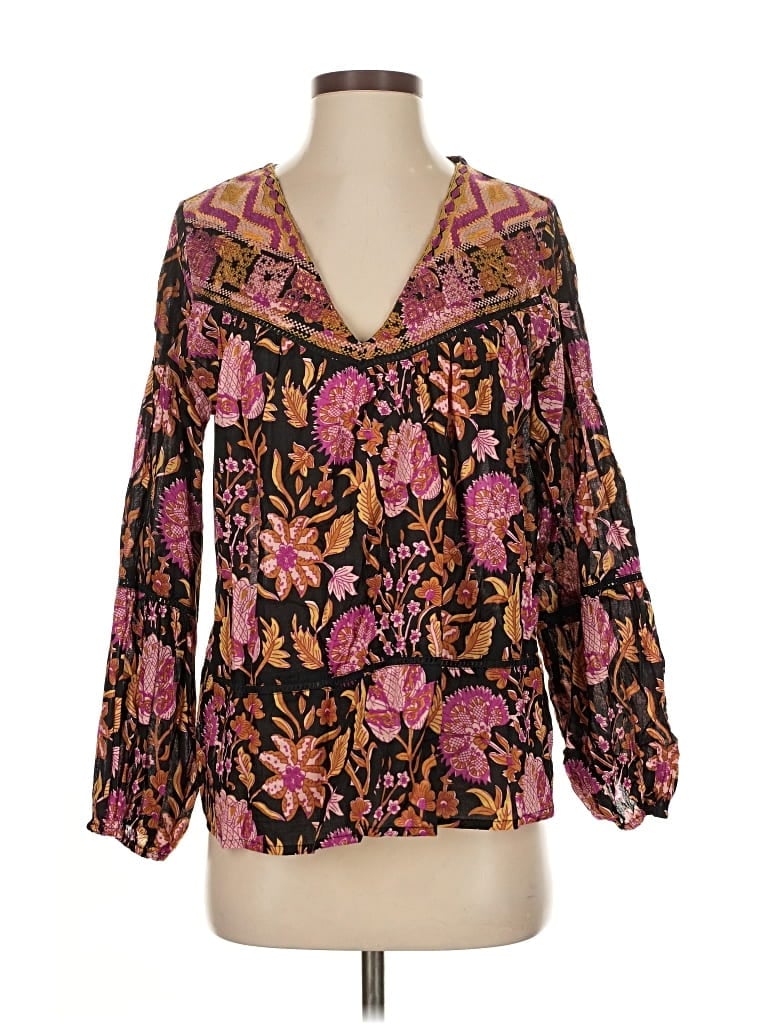 Pre-owned Rachel Zoe Tjx Long Sleeve Blouse In Brown