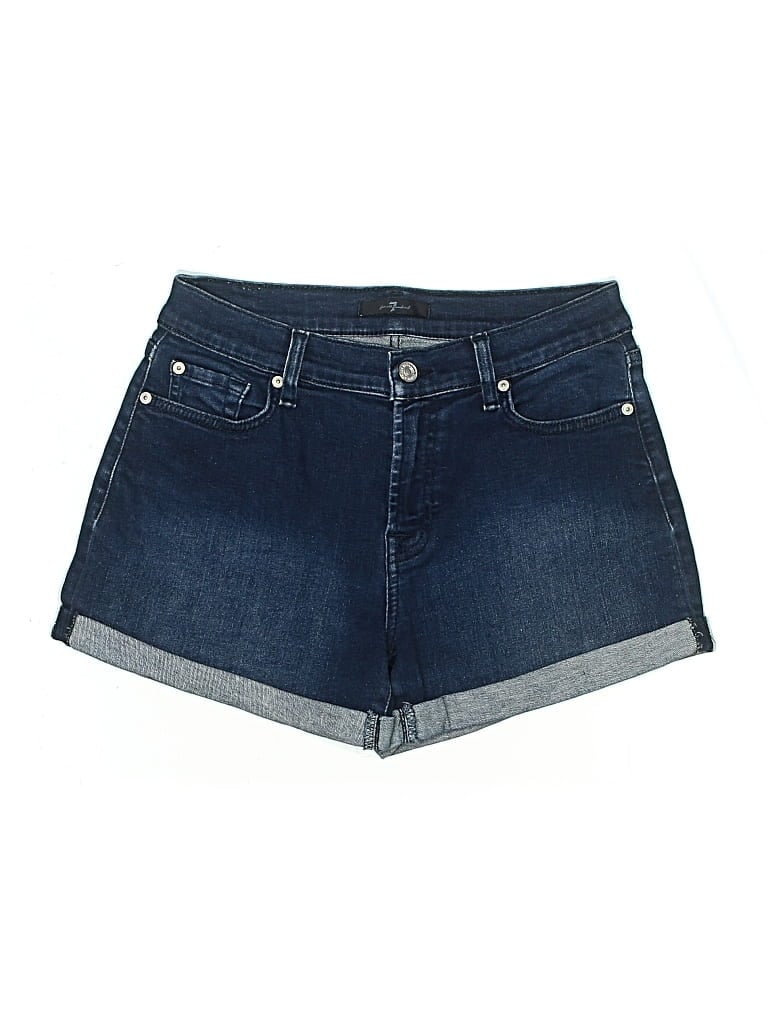 Pre-owned 7 For All Mankind Denim Shorts In Blue