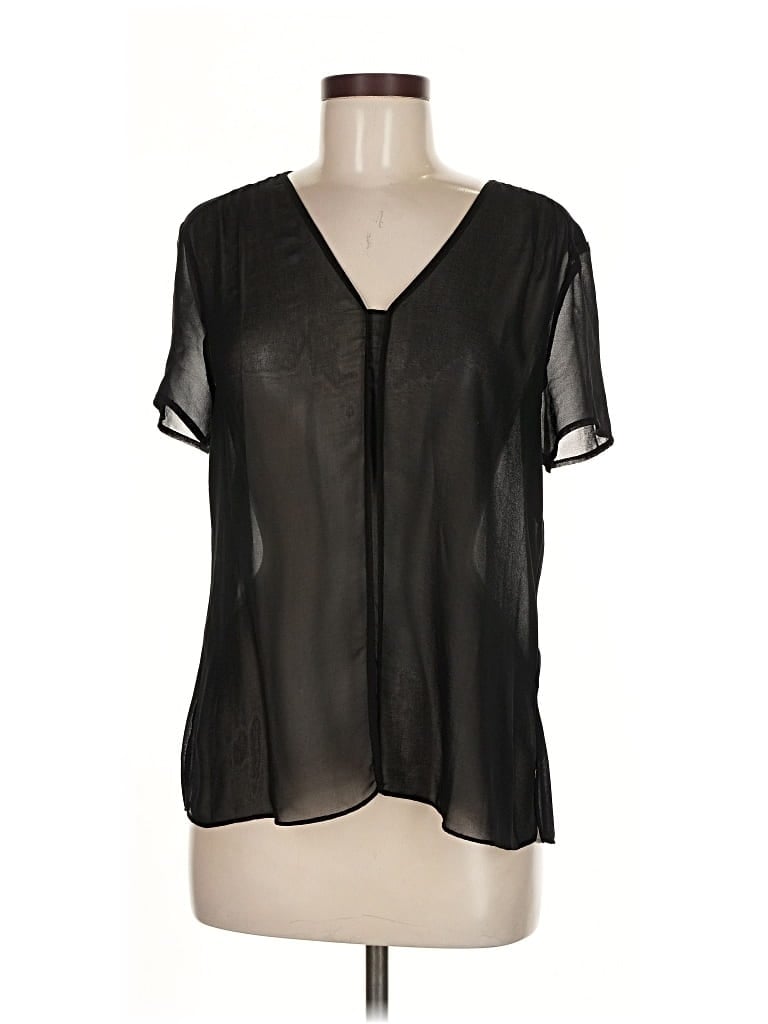 Pre-owned Chelsea28 Short Sleeve Blouse In Black