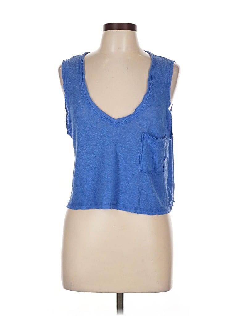 Pre-owned Aerie Sleeveless Top Blue Scoop Neck Tops