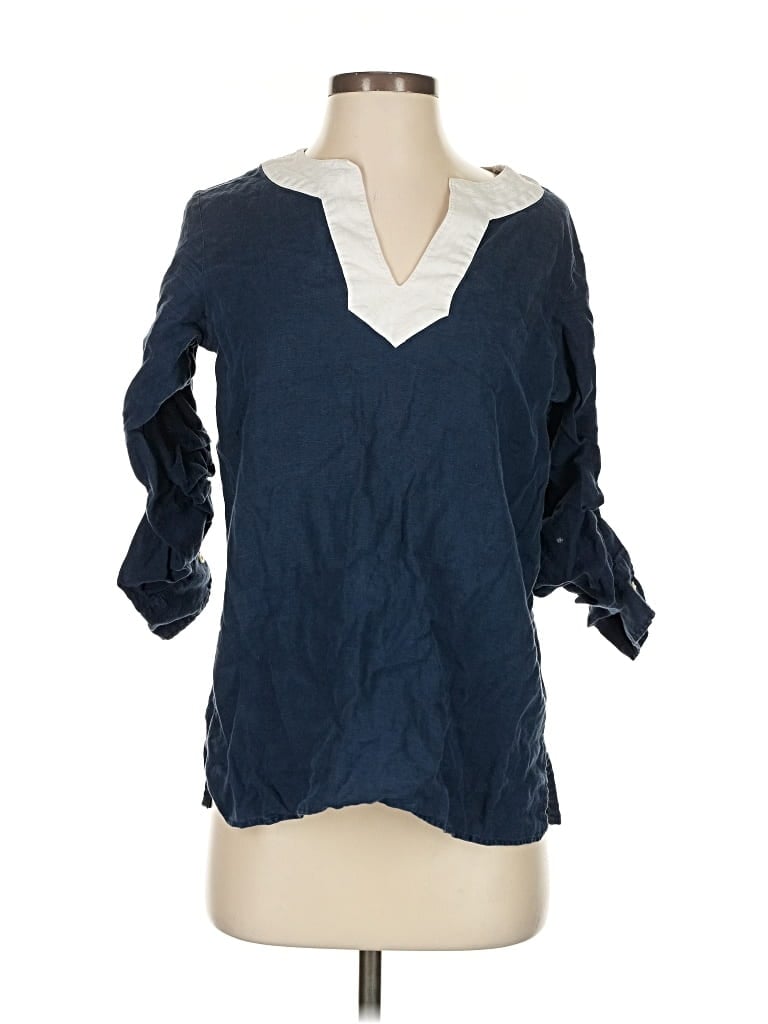 Pre-owned Polo Ralph Lauren 3/4 Sleeve Blouse In Blue