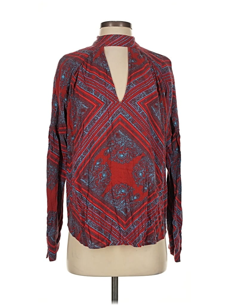 Pre-owned Free People Long Sleeve Blouse In Red