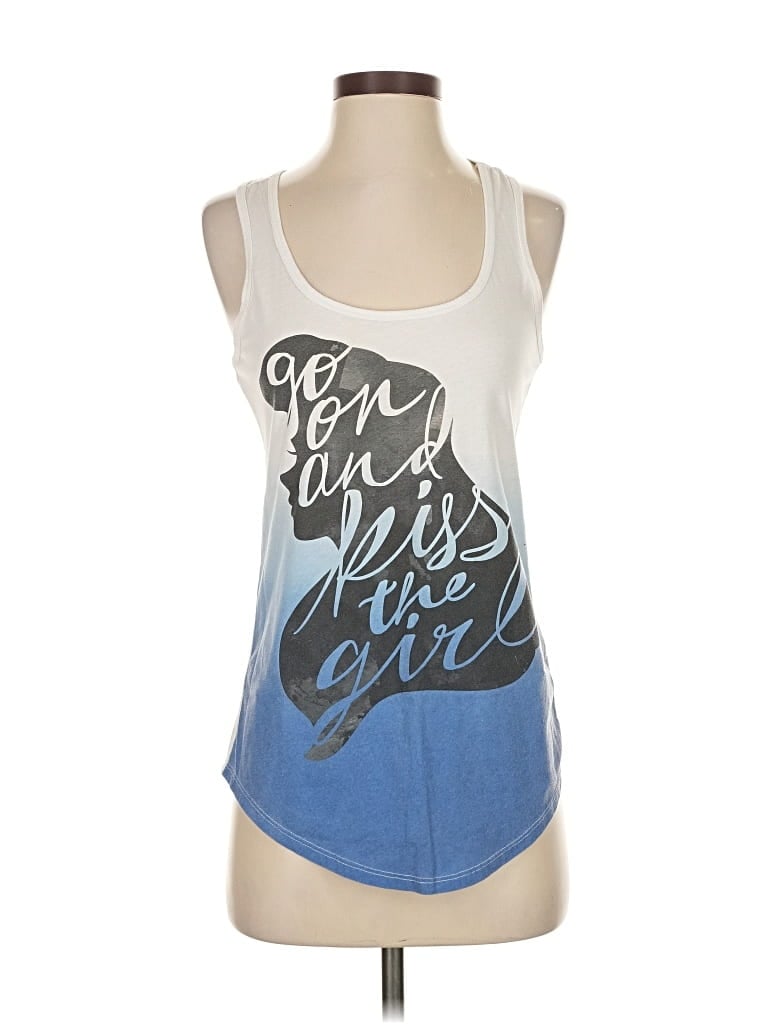Pre-owned Disney Tank Top Blue Halter Neckline Tops
