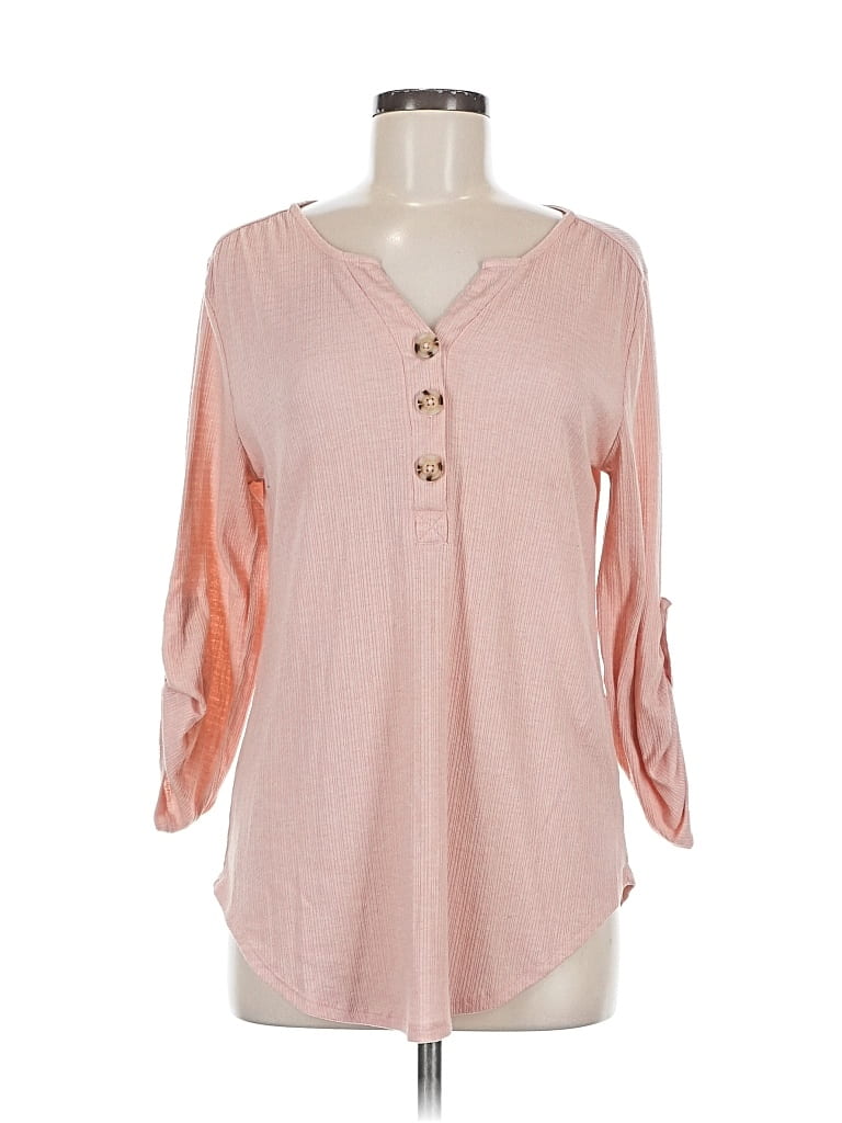Pre-owned Fred David 3/4 Sleeve Blouse In Pink