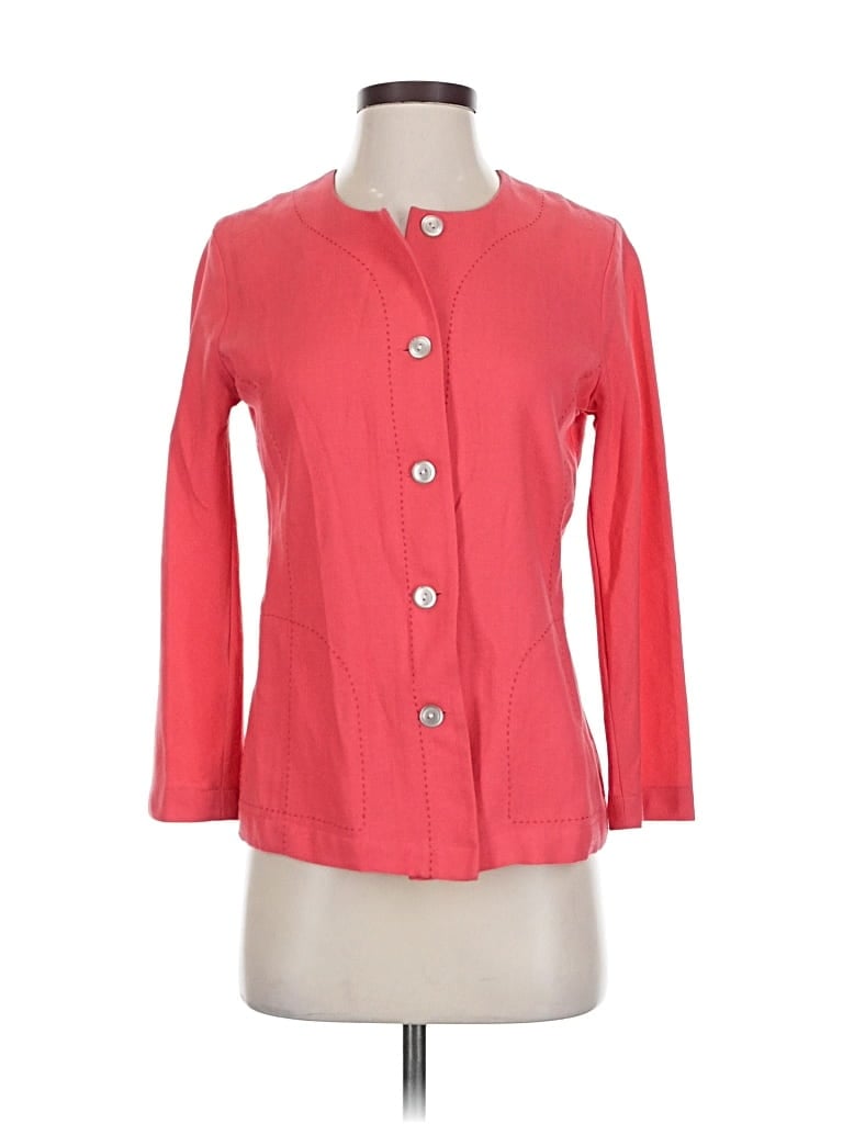 Pre-owned Travelsmith 3/4 Sleeve Button Down Shirt In Pink