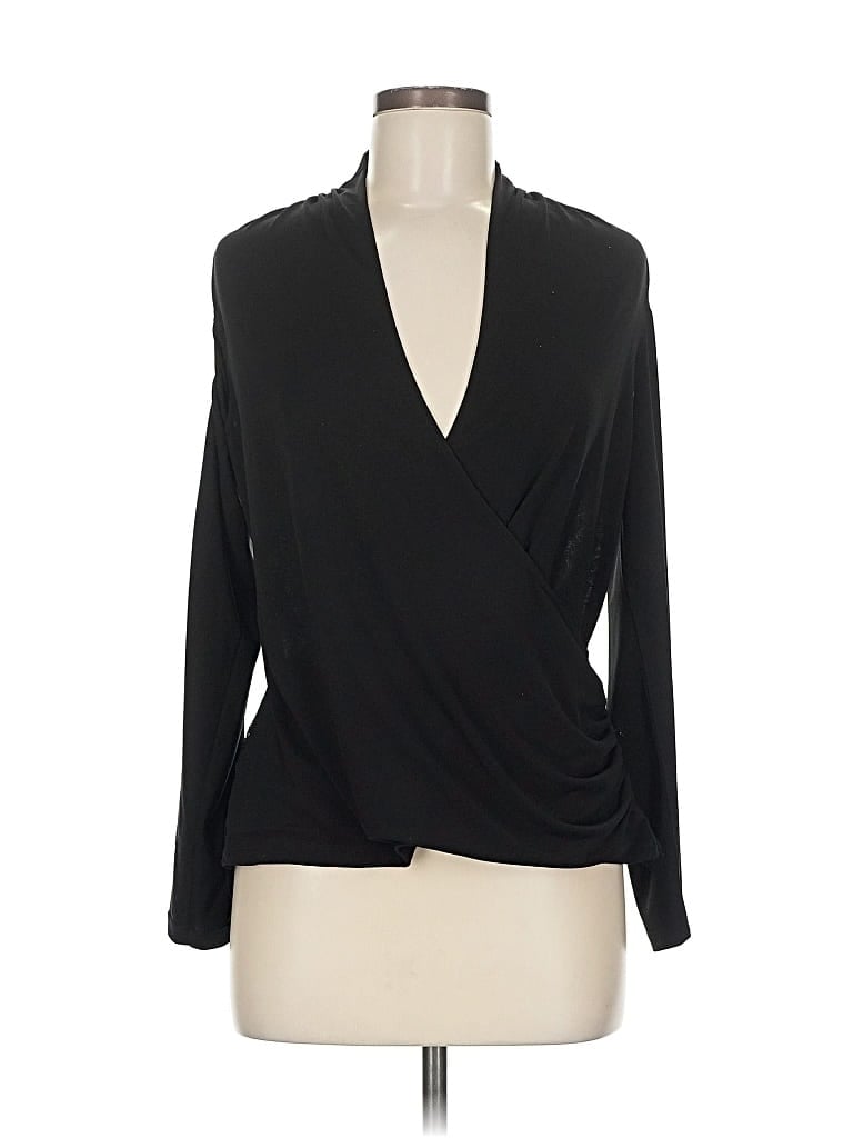 Pre-owned Venus Long Sleeve Blouse In Black