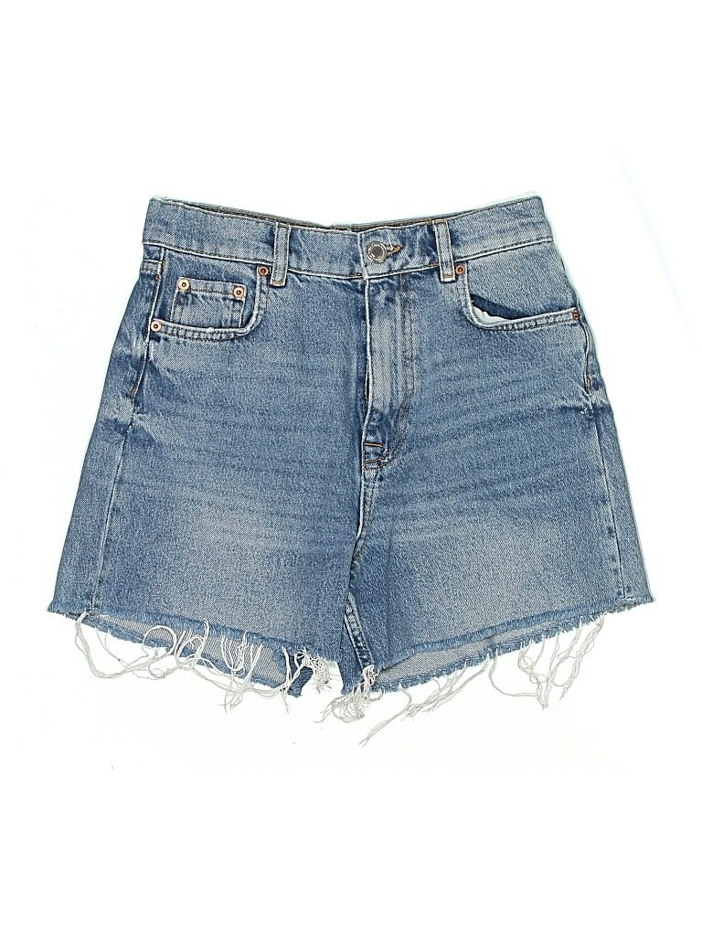 Pre-owned Zara Denim Shorts In Blue
