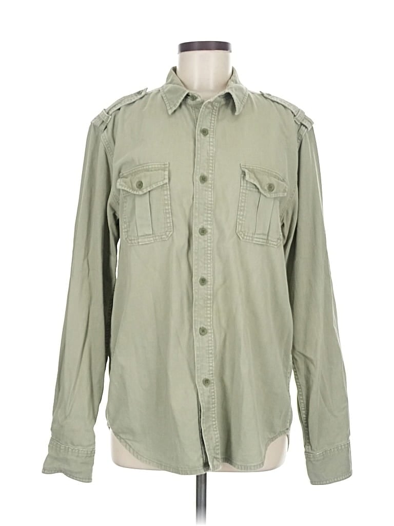 Pre-owned Lucky Brand Long Sleeve Button Down Shirt In Green