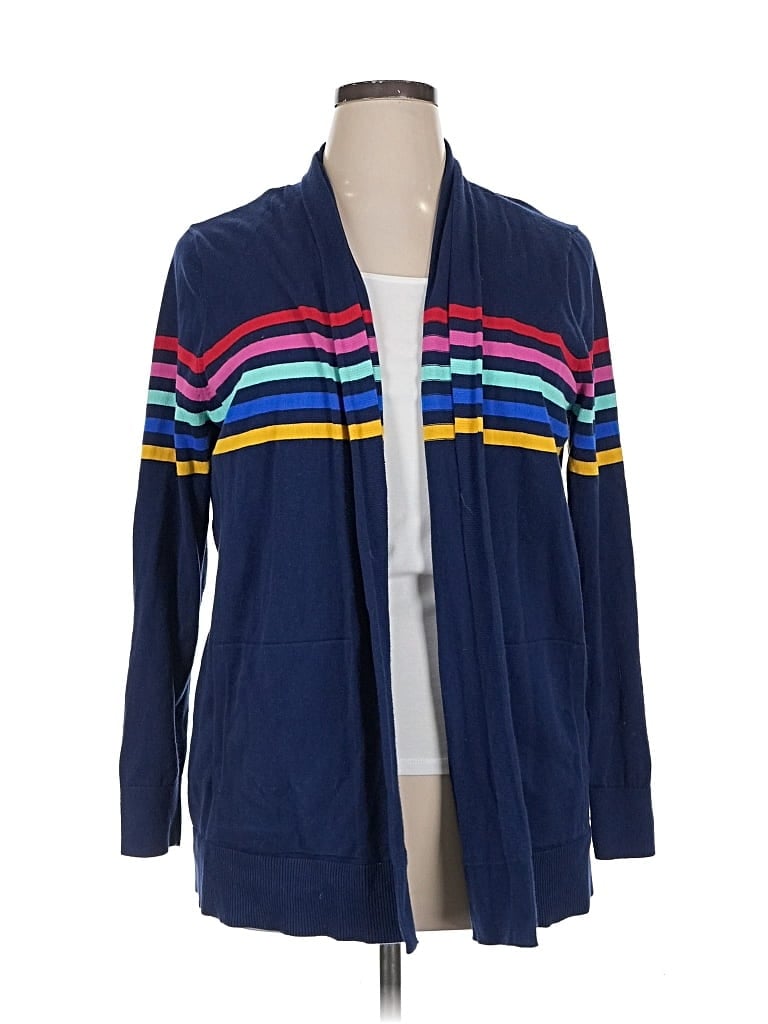 Pre-owned Lands' End Cardigan Sweater In Blue