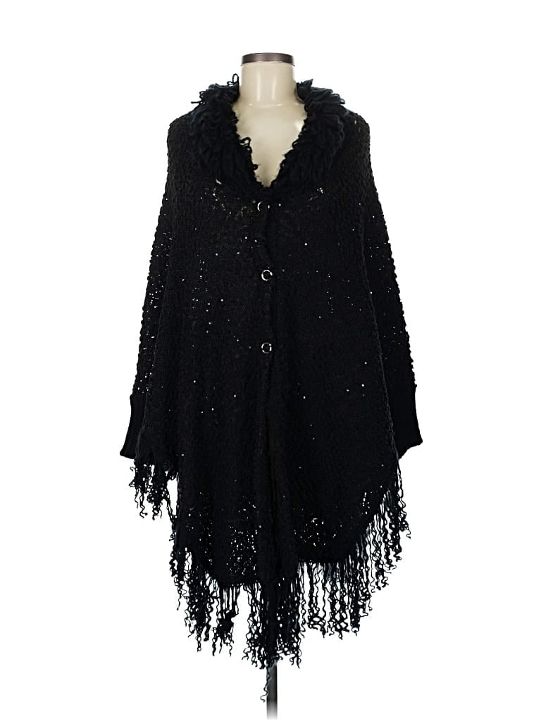 Pre-owned Modelia Poncho In Black