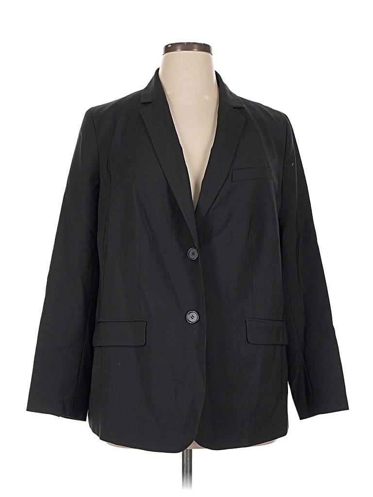Pre-owned Talbots Wool Blazer Jacket In Black