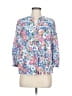 Hope & Harlow 100% Polyester Floral Blue 3/4 Sleeve Blouse Size M - photo 1