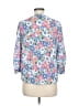 Hope & Harlow 100% Polyester Floral Blue 3/4 Sleeve Blouse Size M - photo 2