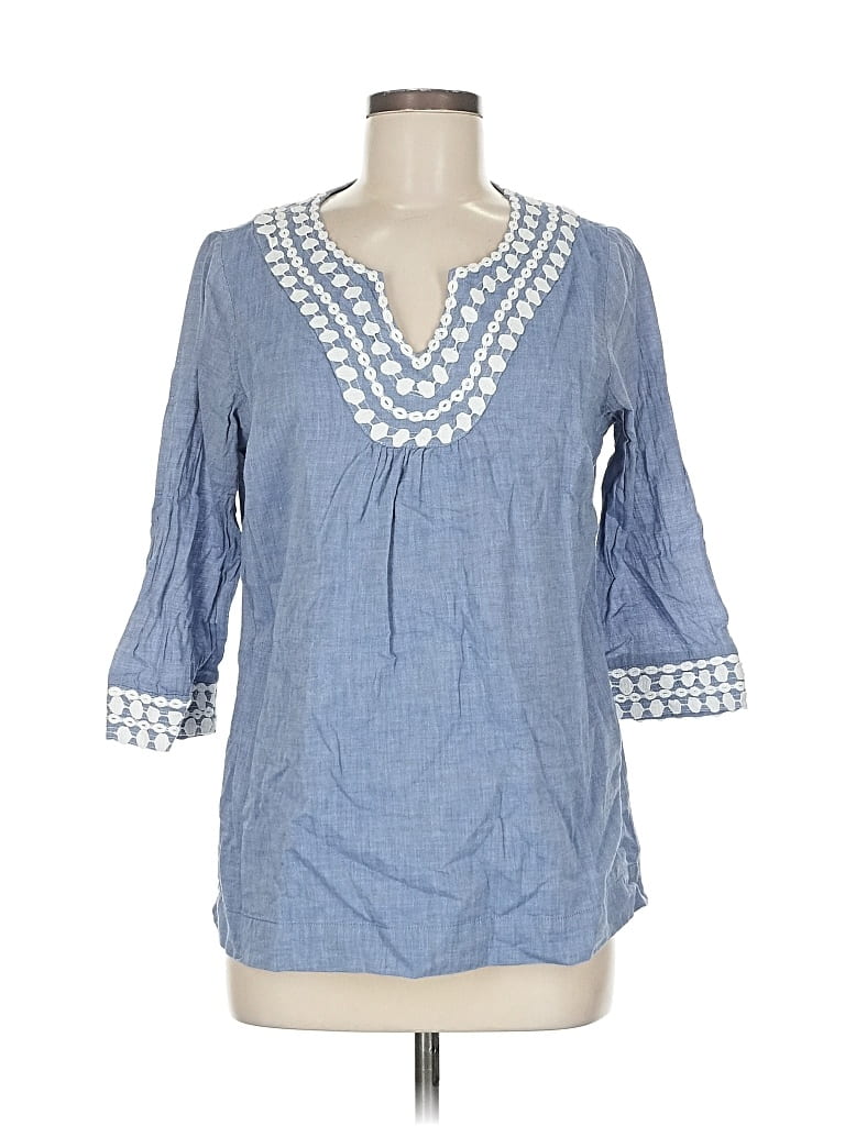 Pre-owned Boden 3/4 Sleeve Blouse In Blue