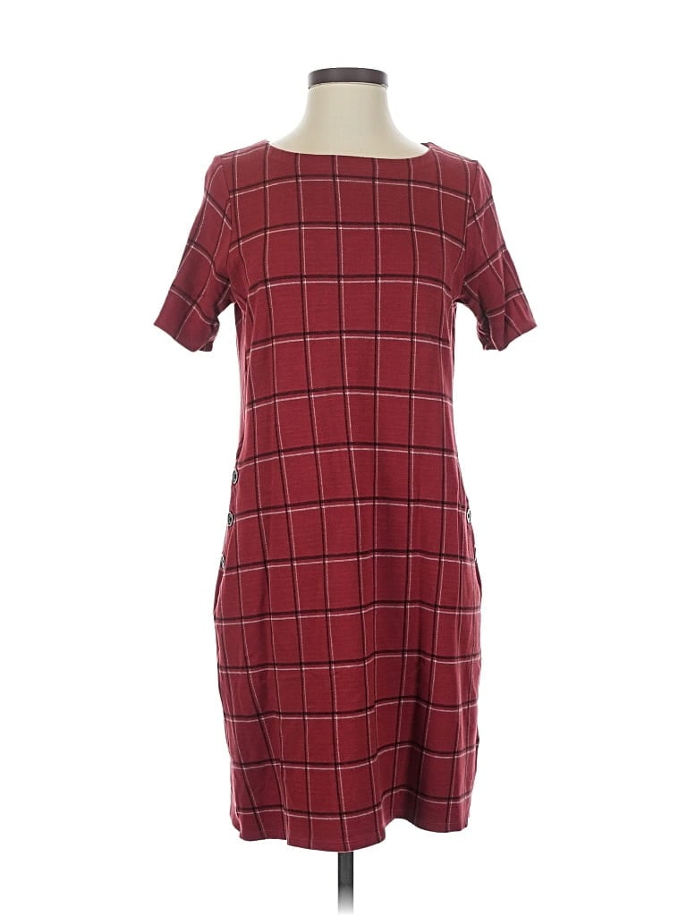 Pre-owned Jjill Casual Dress In Burgundy