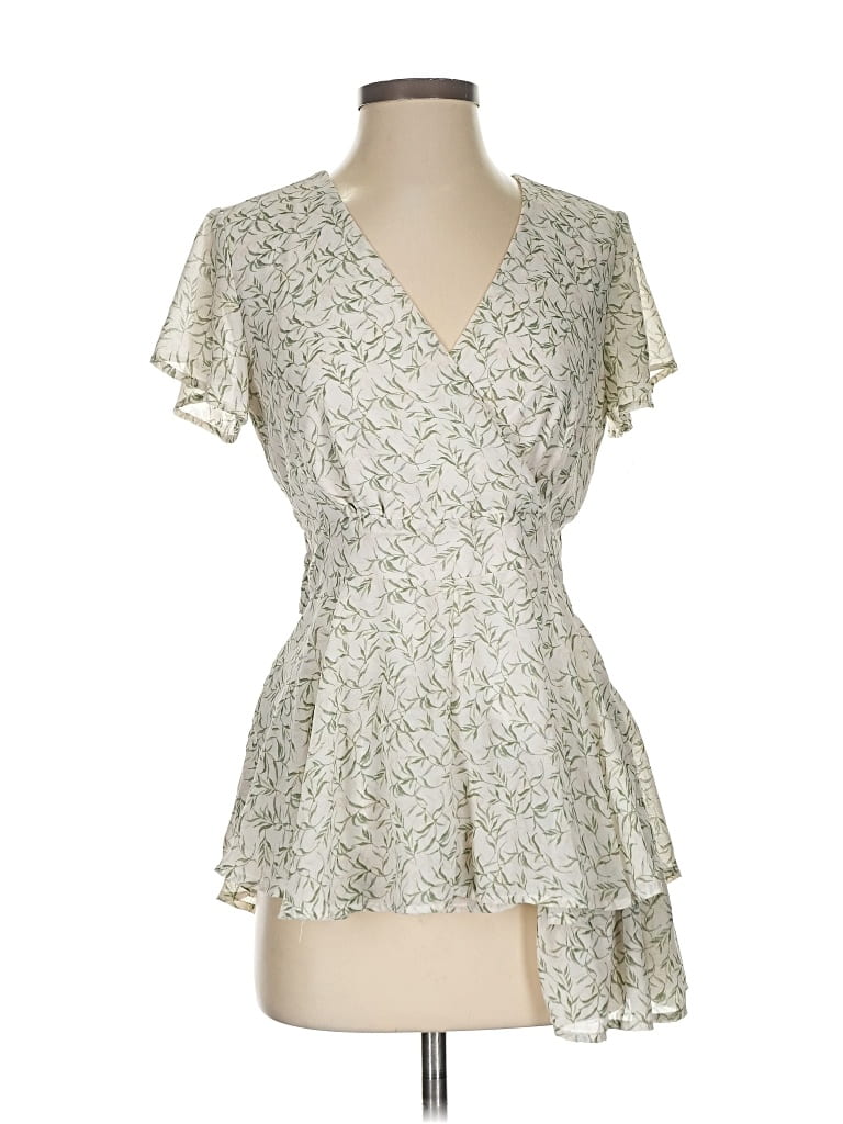 Pre-owned Mi Ami Short Sleeve Blouse In White