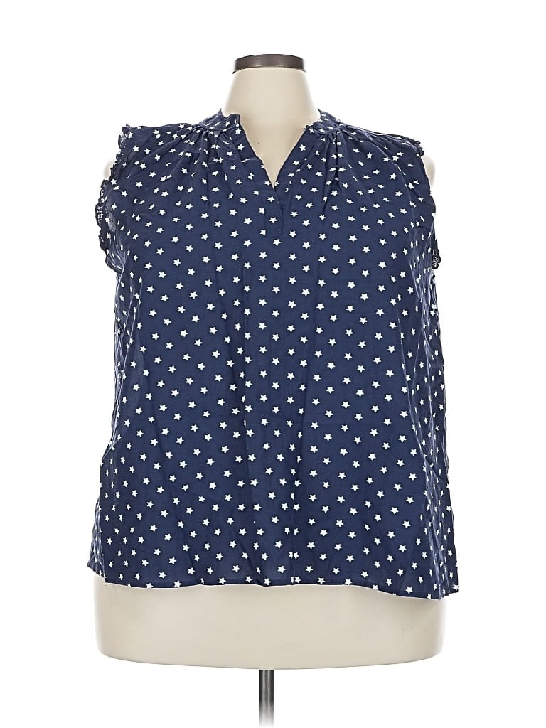 Pre-owned Lane Bryant Sleeveless Blouse In Blue
