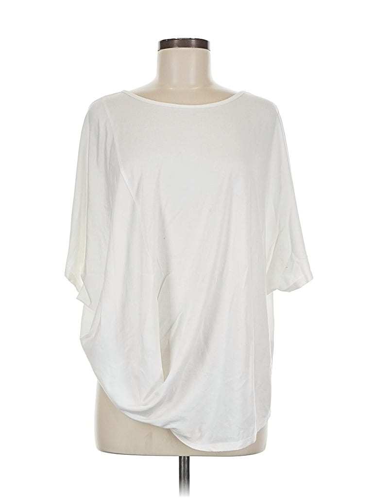 Pre-owned Athleta 3/4 Sleeve T-shirt In White