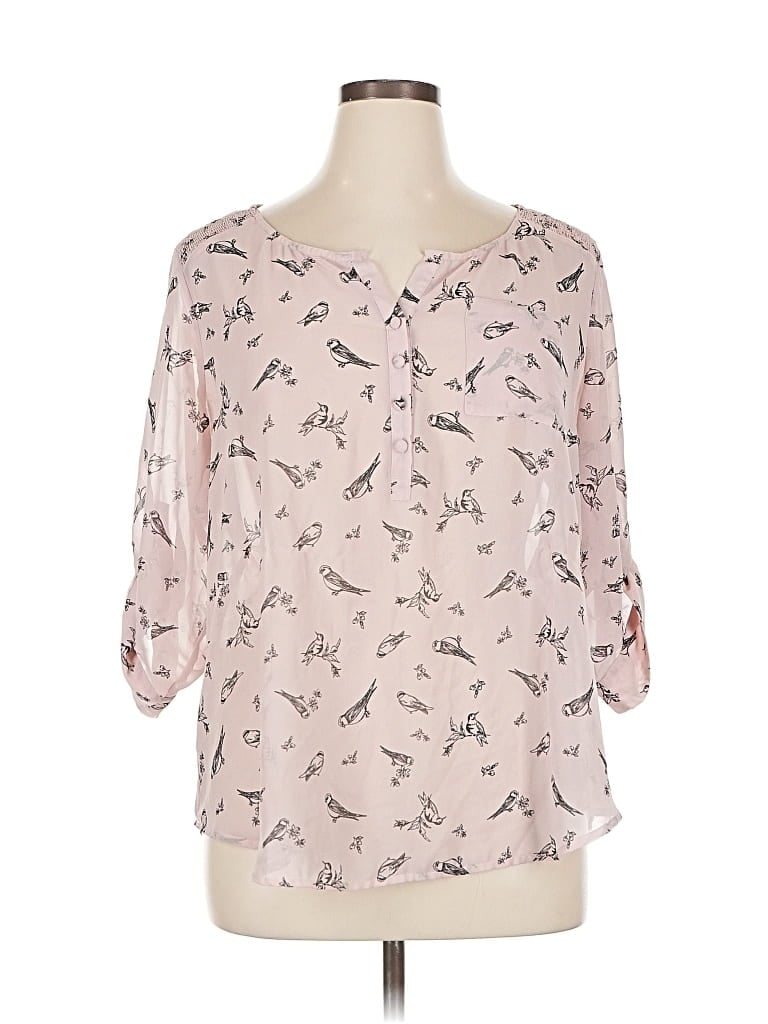 Pre-owned Torrid 3/4 Sleeve Blouse In Pink