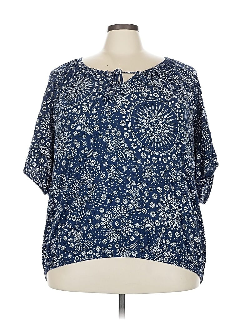 Pre-owned Torrid Short Sleeve Blouse In Blue