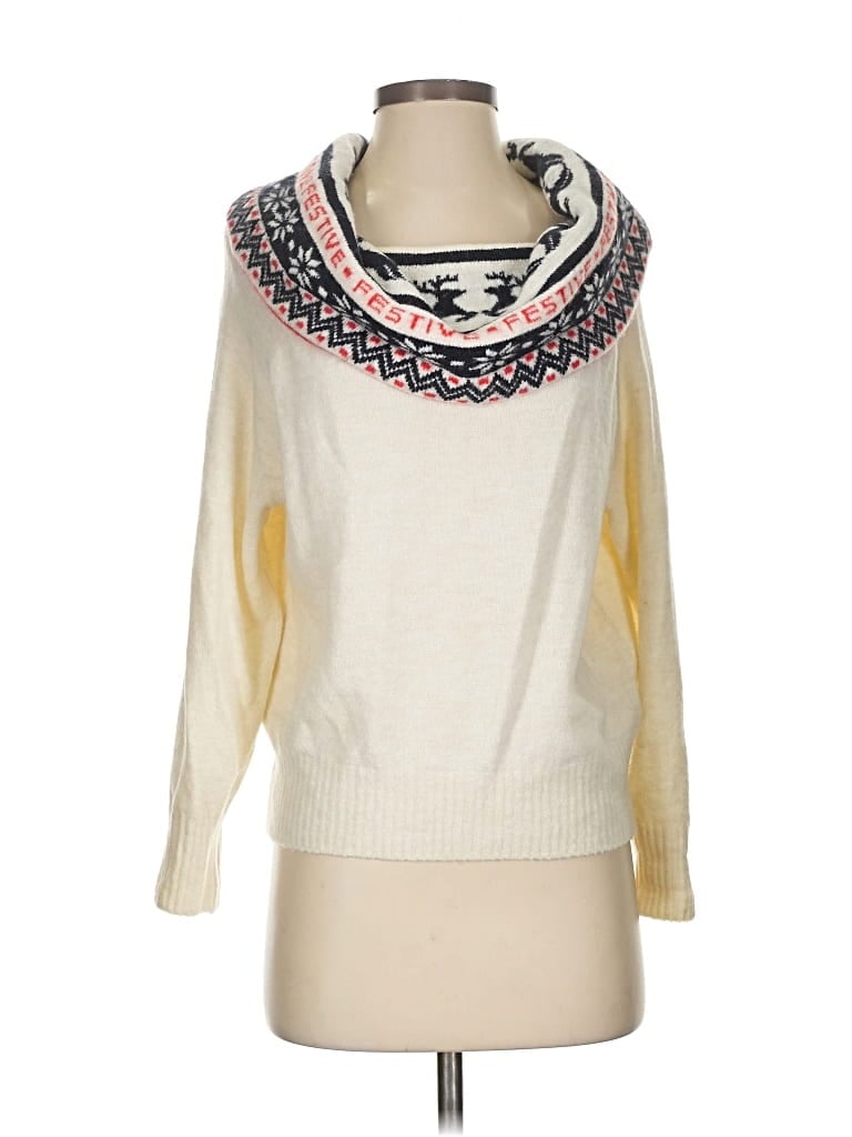 Pre-owned H&m Pullover Sweater In White