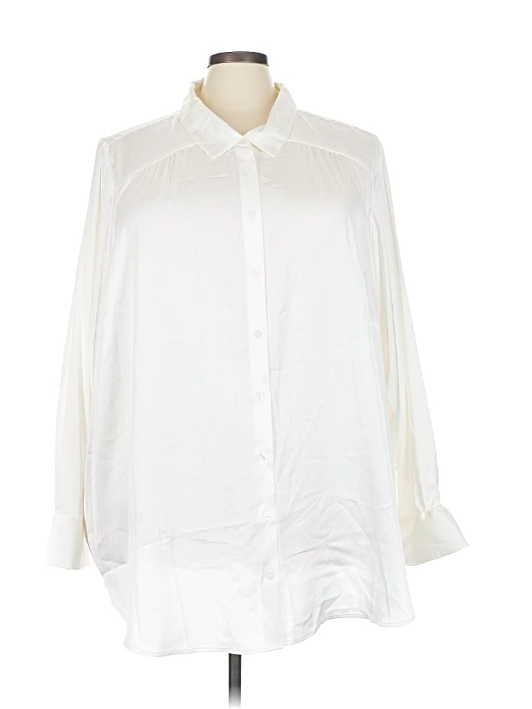 Pre-owned Torrid 3/4 Sleeve Blouse In White
