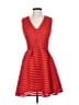 H&M 100% Polyester Chevron-herringbone Red Cocktail Dress Size 6 - photo 1
