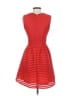 H&M 100% Polyester Chevron-herringbone Red Cocktail Dress Size 6 - photo 2