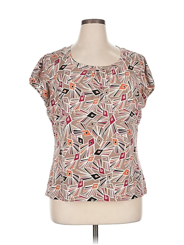 Pre-owned Worthington Short Sleeve Blouse In Brown