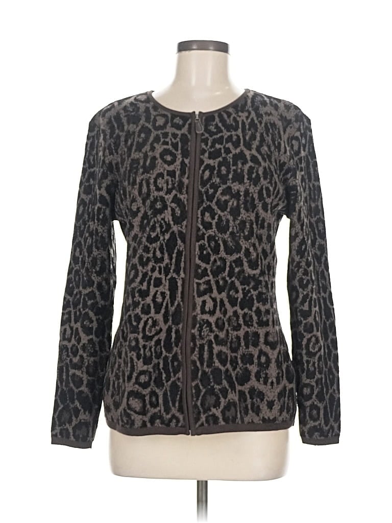 Pre-owned Dana Buchman Cardigan Sweater In Gray