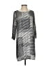 Fab'rik 100% Rayon Graphic Silver Casual Dress Size S - photo 1