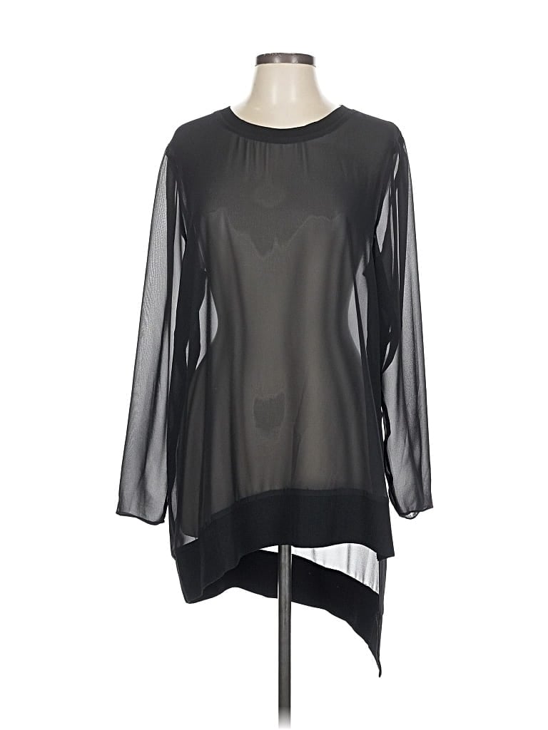 Pre-owned Dkny Long Sleeve Blouse In Black